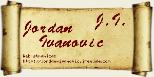 Jordan Ivanović vizit kartica